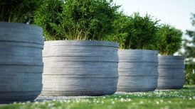 Donice Hydra szare w ogrodzie